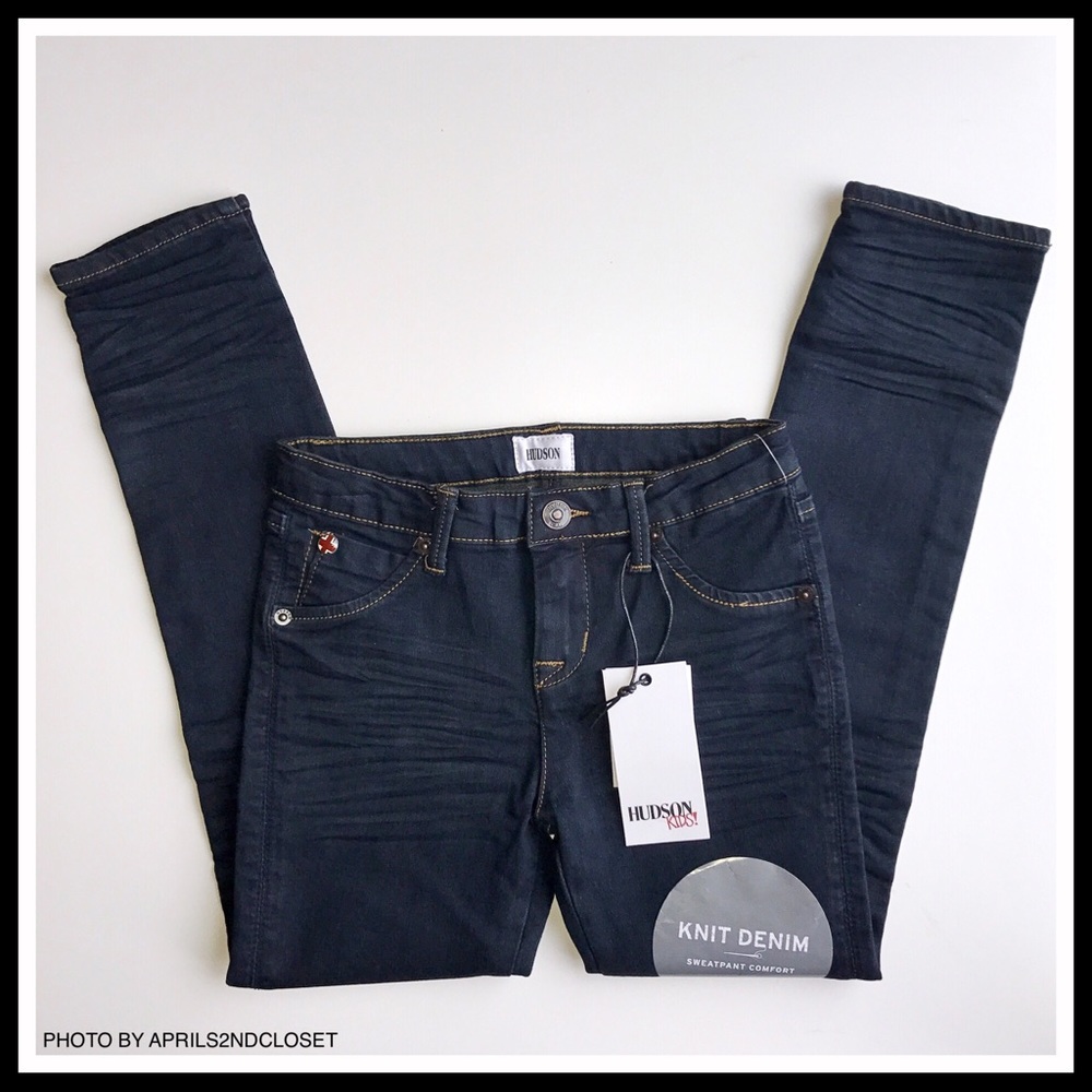HUDSON JEANS GIRL’S SKINNY STRETCH DENIM PANTS - Picture 4 of 8
